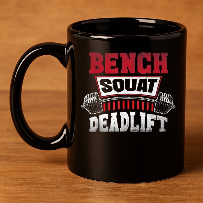 Weight Lifting Training Powerlifting Bench Squat Deadlift 11oz C Handle Ceramic Mug