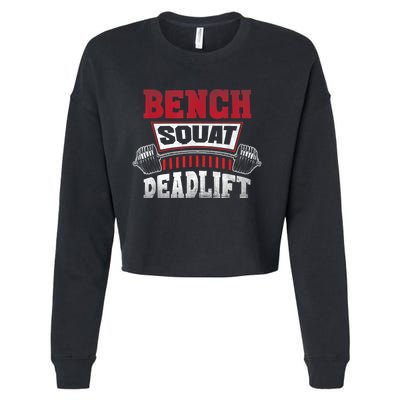 Weight Lifting Training Powerlifting Bench Squat Deadlift Cropped Pullover Crew