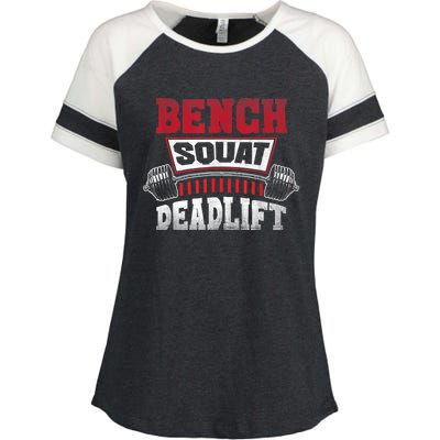 Weight Lifting Training Powerlifting Bench Squat Deadlift Enza Ladies Jersey Colorblock Tee