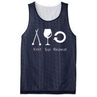 Womens Love To Knit Sip Wine And Repeat Funny Knitting Mesh Reversible Basketball Jersey Tank