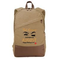 Womens Leopard This Queen Was Born In August Cotton Canvas Backpack