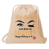 Womens Leopard This Queen Was Born In August Drawstring Bag