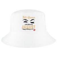 Womens Leopard This Queen Was Born In August Cool Comfort Performance Bucket Hat