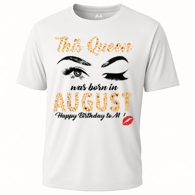 Womens Leopard This Queen Was Born In August Performance Shirt