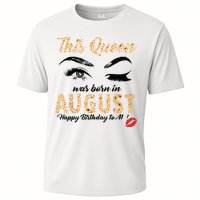 Womens Leopard This Queen Was Born In August Cooling Performance Crew T-Shirt