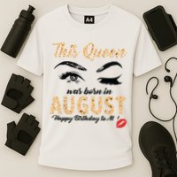 Womens Leopard This Queen Was Born In August Cooling Performance Crew T-Shirt