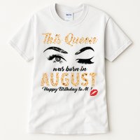 Womens Leopard This Queen Was Born In August Tall T-Shirt