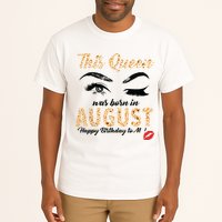 Womens Leopard This Queen Was Born In August Tall T-Shirt