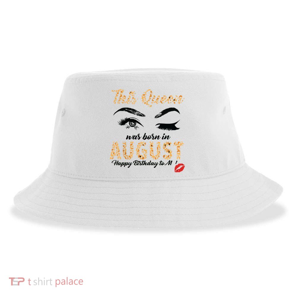 Womens Leopard This Queen Was Born In August Sustainable Bucket Hat