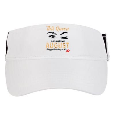 Womens Leopard This Queen Was Born In August Adult Drive Performance Visor