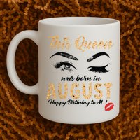 Womens Leopard This Queen Was Born In August Mug