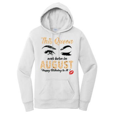 Womens Leopard This Queen Was Born In August Women's Pullover Hoodie