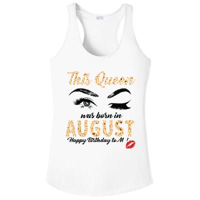 Womens Leopard This Queen Was Born In August Ladies PosiCharge Competitor Racerback Tank