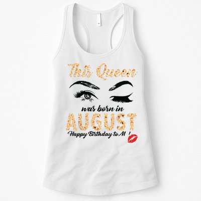 Womens Leopard This Queen Was Born In August Womens Tank Top