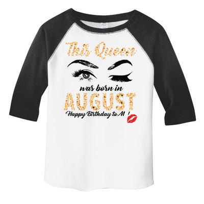 Womens Leopard This Queen Was Born In August Toddler Fine Jersey T-Shirt