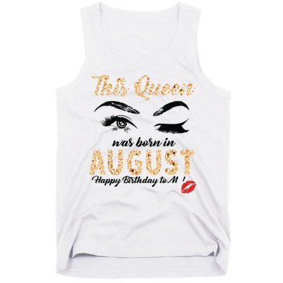 Womens Leopard This Queen Was Born In August Tank Top