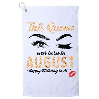 Womens Leopard This Queen Was Born In August Golf Towel