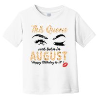 Womens Leopard This Queen Was Born In August Toddler T-Shirt