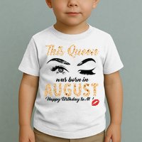 Womens Leopard This Queen Was Born In August Toddler T-Shirt