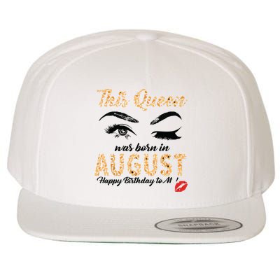 Womens Leopard This Queen Was Born In August Wool Snapback Cap