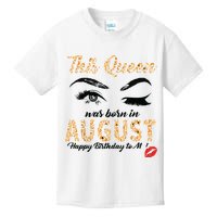 Womens Leopard This Queen Was Born In August Kids T-Shirt