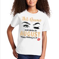 Womens Leopard This Queen Was Born In August Kids T-Shirt