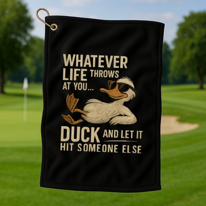 Whatever Life Throws at You, Duck and Let It Hit Someone Else Golf Towel