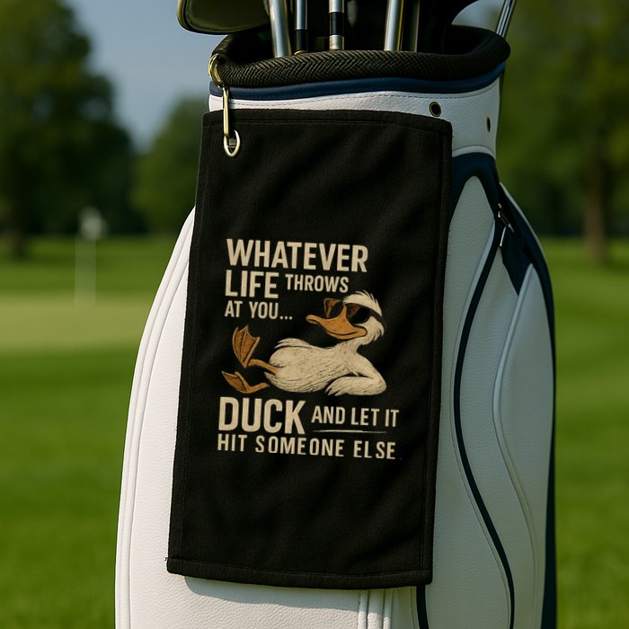 Whatever Life Throws at You, Duck and Let It Hit Someone Else Golf Towel