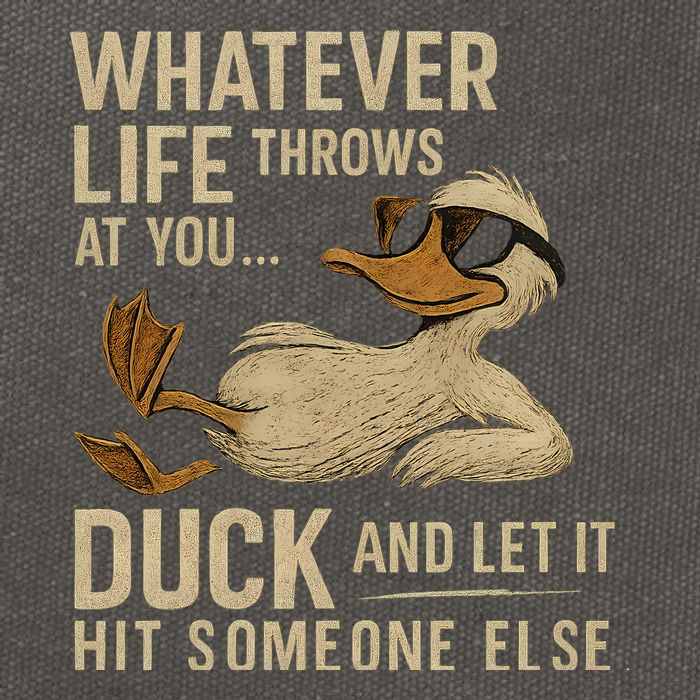 Whatever Life Throws at You, Duck and Let It Hit Someone Else Cotton Canvas Backpack