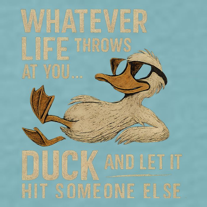 Whatever Life Throws at You, Duck and Let It Hit Someone Else Sueded Cloud Jersey T-Shirt