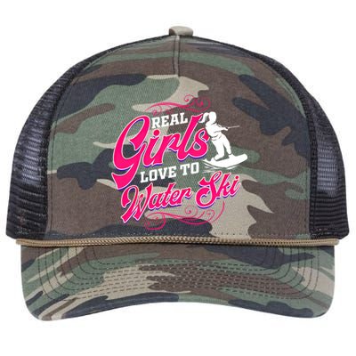 Waterski Love To Water Ski Waterskiing Gift Retro Rope Trucker Hat Cap