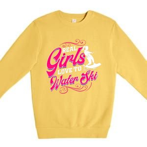 Waterski Love To Water Ski Waterskiing Gift Premium Crewneck Sweatshirt