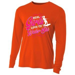 Waterski Love To Water Ski Waterskiing Gift Cooling Performance Long Sleeve Crew