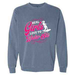 Waterski Love To Water Ski Waterskiing Gift Garment-Dyed Sweatshirt