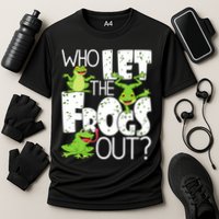 Who Let The Frogs Out Funny Amphibian Lover Frog Owner Cooling Performance Crew T-Shirt