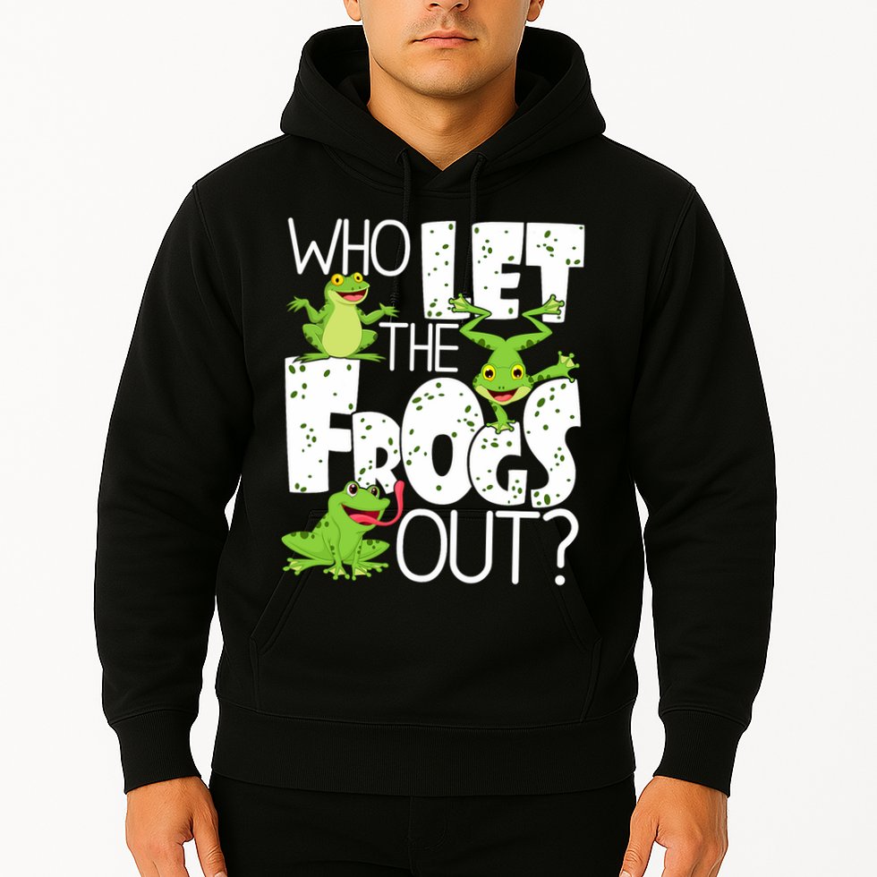 Who Let The Frogs Out Funny Amphibian Lover Frog Owner Hoodie