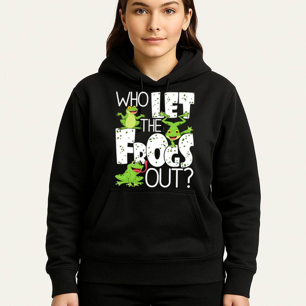 Who Let The Frogs Out Funny Amphibian Lover Frog Owner Hoodie
