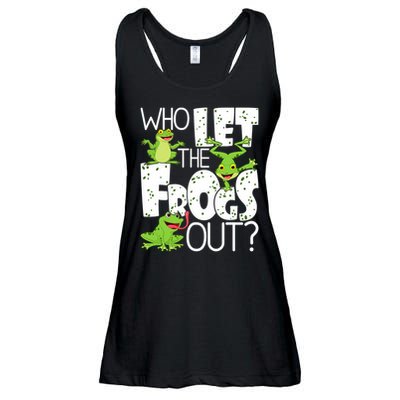 Who Let The Frogs Out Funny Amphibian Lover Frog Owner Ladies Essential Flowy Tank
