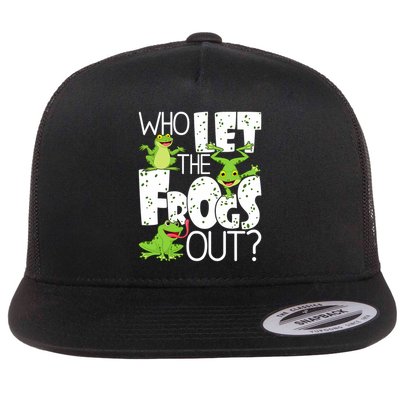 Who Let The Frogs Out Funny Amphibian Lover Frog Owner Flatbill Hat