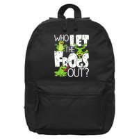 Who Let The Frogs Out Funny Amphibian Lover Frog Owner 16 in Basic Backpack