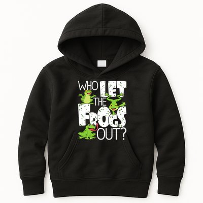 Who Let The Frogs Out Funny Amphibian Lover Frog Owner Kids Hoodie