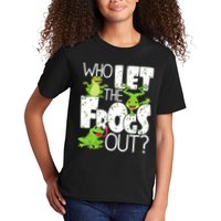 Who Let The Frogs Out Funny Amphibian Lover Frog Owner Kids T-Shirt