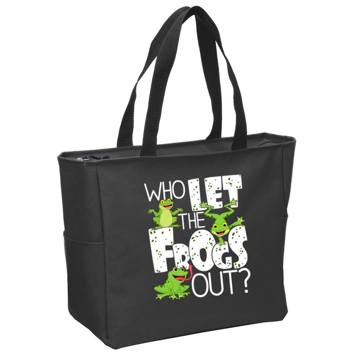 Who Let The Frogs Out Funny Amphibian Lover Frog Owner Zip Tote Bag
