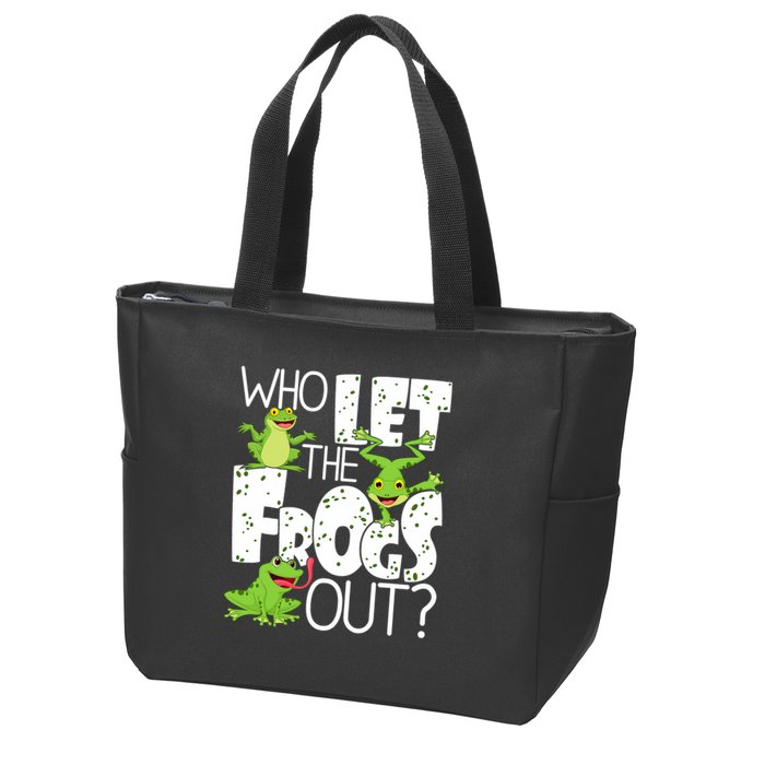 Who Let The Frogs Out Funny Amphibian Lover Frog Owner Zip Tote Bag