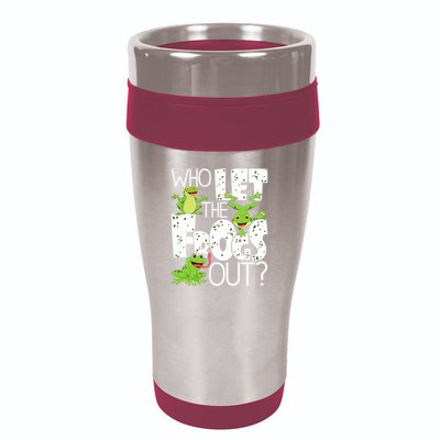 Who Let The Frogs Out Funny Amphibian Lover Frog Owner 16oz Travel Tumbler