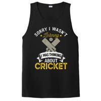 Wasn't Listening Thinking About Cricket Funny Cricket Player PosiCharge Competitor Tank