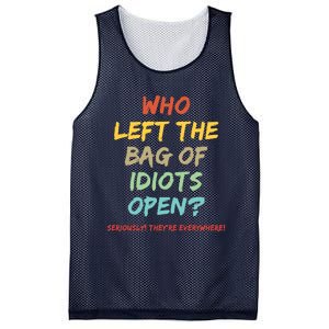 Who Left The Bag Of Idiots Open? Mesh Reversible Basketball Jersey Tank