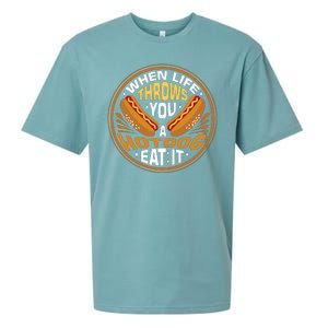 When Life Throws You A Hot Dog Eat It Sueded Cloud Jersey T-Shirt