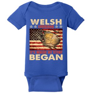 Welsh Louisiana Usa Flag 4th Of July Great Gift Baby Bodysuit