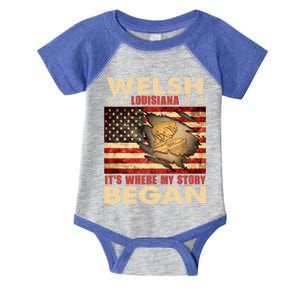 Welsh Louisiana Usa Flag 4th Of July Great Gift Infant Baby Jersey Bodysuit